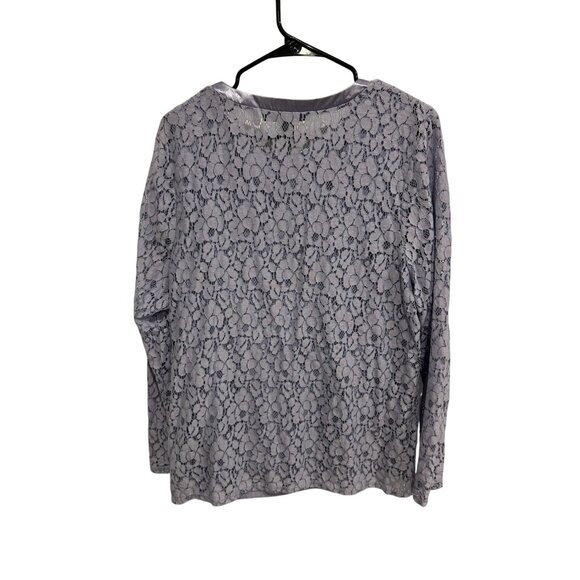 Vintage Dialogue Button Front Cardigan and Tank Set Lavender Sz XL Satin Trim - Picture 2 of 13